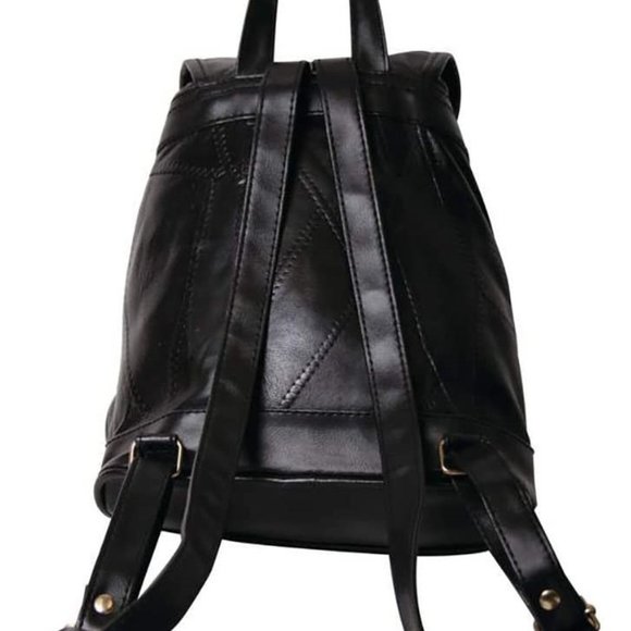 Maxam Italian Stone Design Genuine Leather Backpack/Purse for the woman
